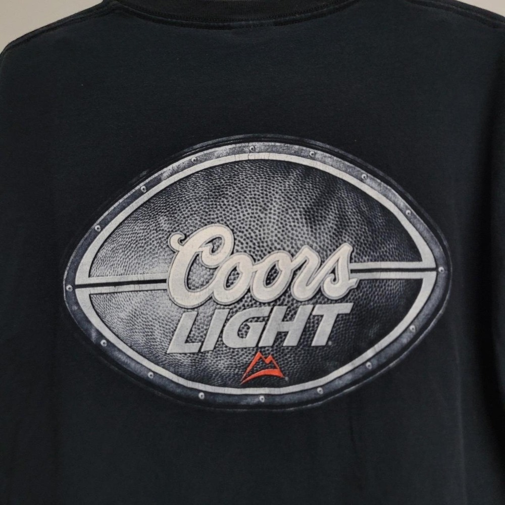 Vintage Coors Light Shirt Down Cold Black Short Sleeve T-Shirt Mens XL